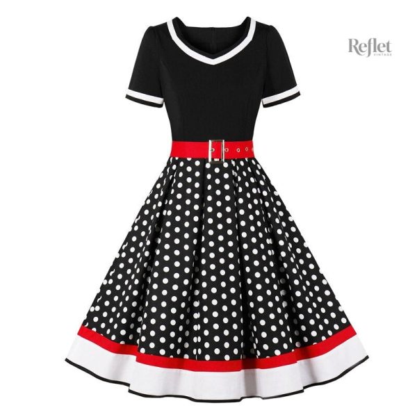 Robe années 50, silhouette cintrée, tissu léger