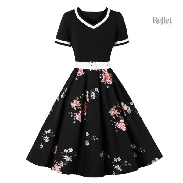 Robe élégante femme, style rétro chic années 50