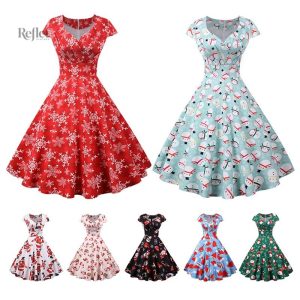 Robe Noël Années 50, style vintage