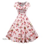Robe vintage années 50 pour fêtes de Noël