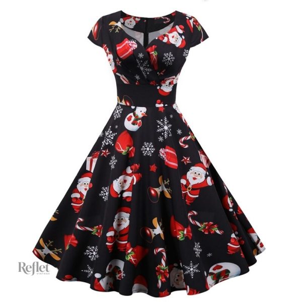 Robe époque 50 pour célébrations de Noël