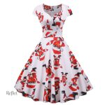 Robe festive années 50 avec jupe évasée