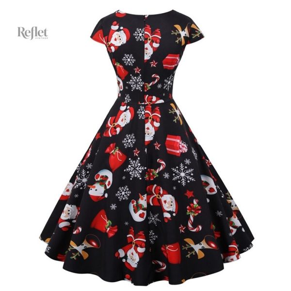 Robe à manches courtes, style Noël rétro