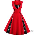 Robe année 60, détail de col rond et manches courtes