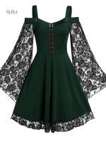 Robe longue colorée style rétro