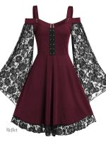 Robe longue avec décolleté, tendance vintage