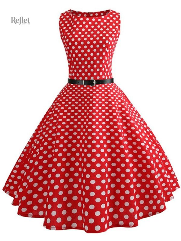 Robe florale années 60, coupe classique et élégante