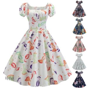 Robe rétro avec manches, tendance années 60