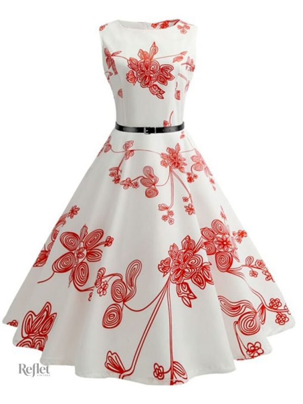 Robe pin up années 60, tissu léger