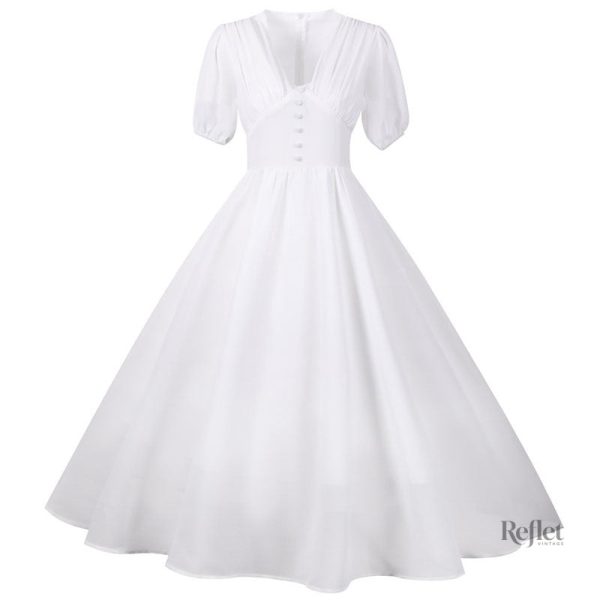 Robe 60s rouge, style rétro féminin