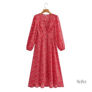 Robe femme style années 70, coupe vintage élégante