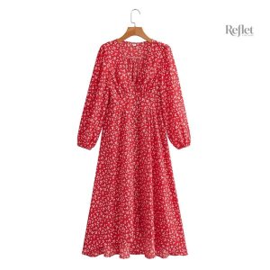 Robe années 70, motifs rétro colorés et fluides