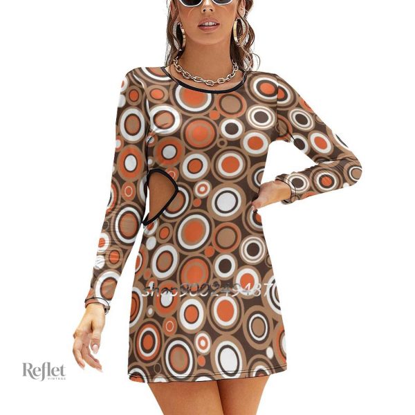 Robe à manches évasées, style années 70