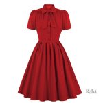 Robe rétro américaine à manches bouffantes