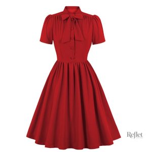 Robe rétro américaine à manches bouffantes