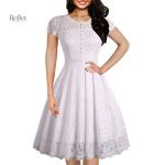 Robe vintage blanche style années 80