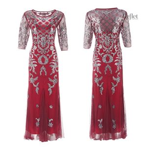 Robe cérémonie années 20 avec détails raffinés