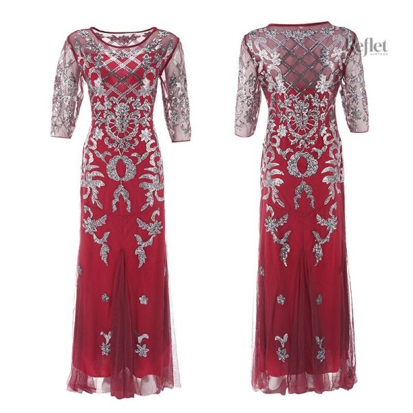 Robe cérémonie années 20 avec détails raffinés