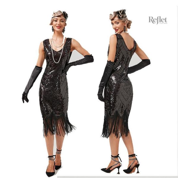 Robe chic années 20 avec détails glamour