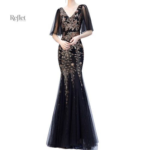 robe-annees-20-longues-noire-1 Robe noire longue style années 20