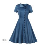 Robe vintage années 40 avec bouton décoratif