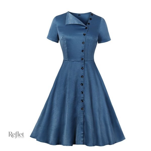 Robe vintage années 40 avec bouton décoratif
