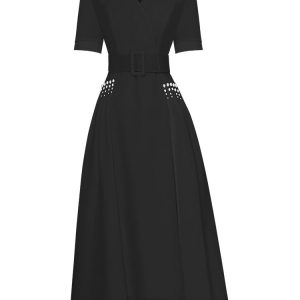 Robe longue années 40 élégante et vintage