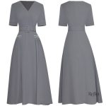 Robe vintage années 40 à manches longues