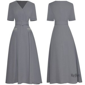 Robe vintage années 40 à manches longues