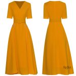 Robe longue, esprit années 40, silhouette flatteuse