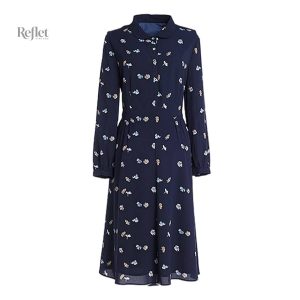 Robe années 40 avec manches volantes, style rétro élégant