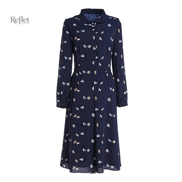 robe-annees-40-manches-volantes-1 Robe années 40 avec manches volantes, style rétro élégant