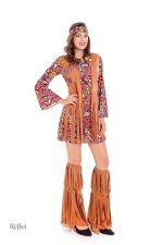 Mode années 70, robe longue et fluide