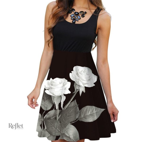 Robe années 80 à fleurs pour style décontracté