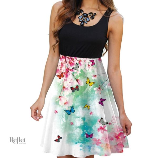 Robe années 80 à fleurs - vue 5