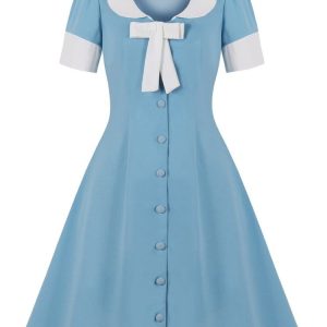 Robe avec nœud style années 50, élégante et rétro