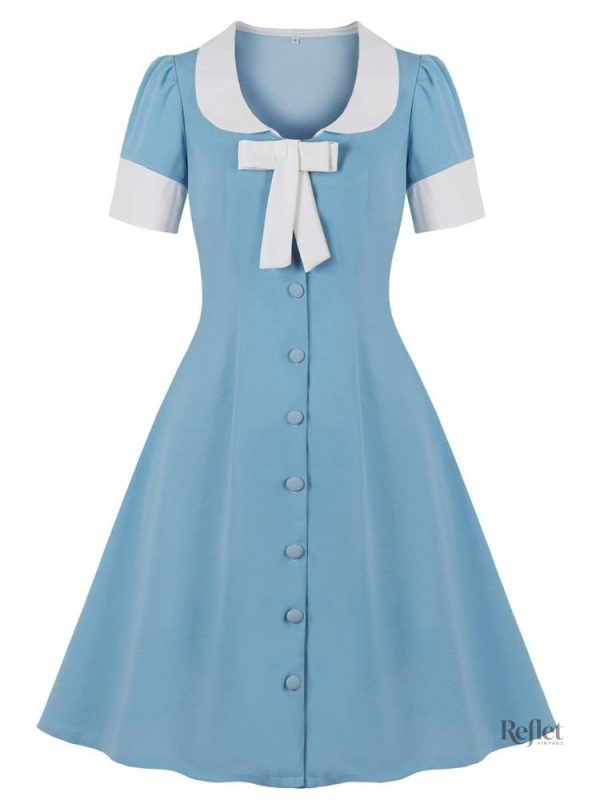 robe-avec-noeud-annee-50-1 Robe avec nœud style années 50, élégante et rétro