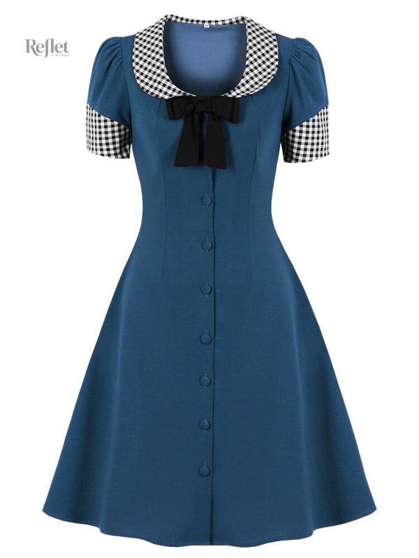 Robe classique avec nœud, allure parfaite des années 50