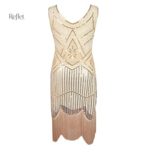 Robe beige inspirée des années 20