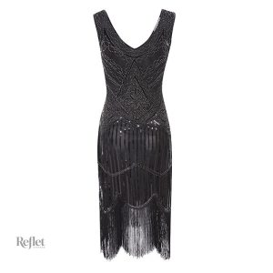 Robe rétro beige de style années 20