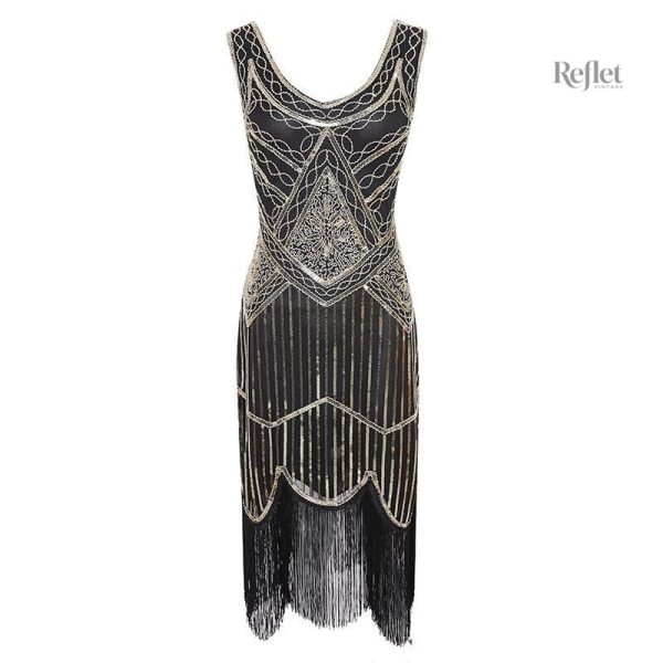Robe chic beige année 20 pour soirée