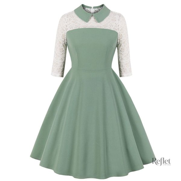 robe-bicolore-annees-40-1 Robe bicolore vintage inspirée des années 40