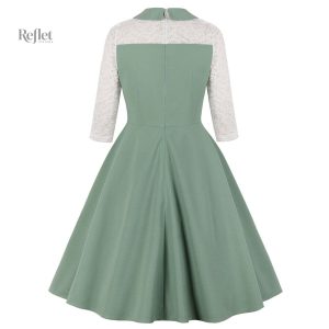 Robe années 40 chic, design bicolore élégant