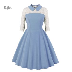 Robe vintage bicolore inspirée des années 40