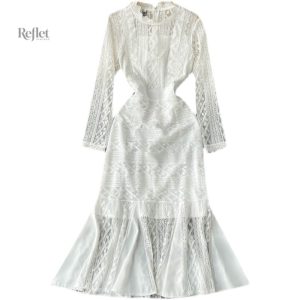Robe blanche style années 30, élégante et vintage