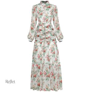 Robe blanche années 40 élégante et vintage
