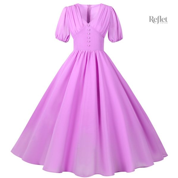 Robe vintage blanche style années 50