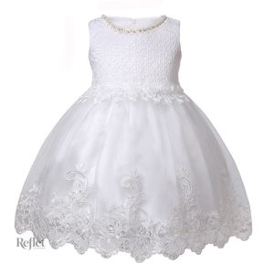 Robe Blanche Princesse pour Fille Baptême