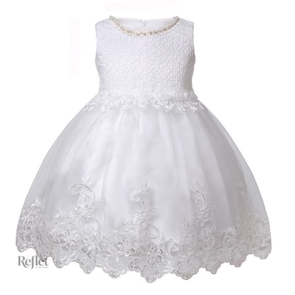 robe-blanche-princesse-fille-bapteme-1 Robe Blanche Princesse pour Fille Baptême