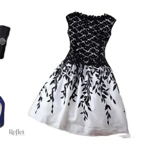 Robe blanche années 80, silhouette rétro féminine